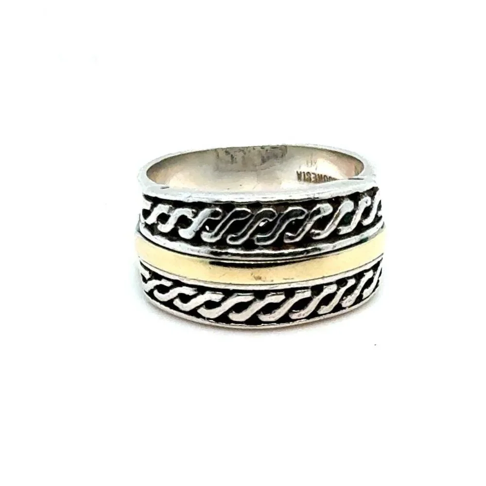 925 14K Two Tone Band Ring‎